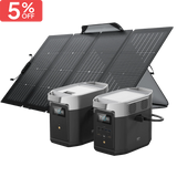 EcoFlow Delta 2 Portable power station, Smart Extra Battery and 220W Bifacial solar panel
